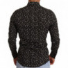 Camicia in cotone broccato floreale nero - IT39 - S