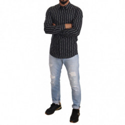 Camicia formale in cotone con stampa mosche blu - IT40 - M