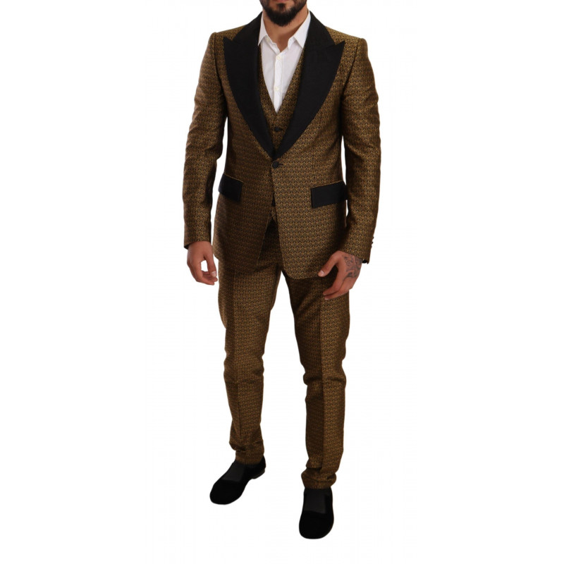 Abito a 3 pezzi con un bottone slim fit nero giallo - IT50 - L