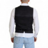 Gilet formale con gilet elasticizzato in lana nera - IT50 - L