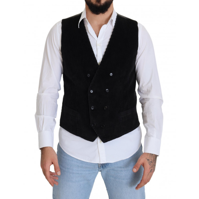 Gilet gilet doppiopetto in cotone nero - IT48 - M