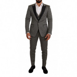 Completo MARTINI a 3 pezzi con motivo check bianco nero - IT48 - M