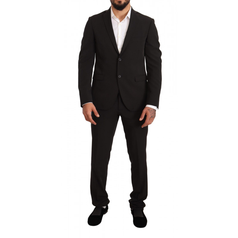 Completo TAGLIENTE in poliestere nero slim 2 pezzi - IT50 - L