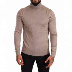 Maglione pullover dolcevita in cashmere beige - IT46 - S