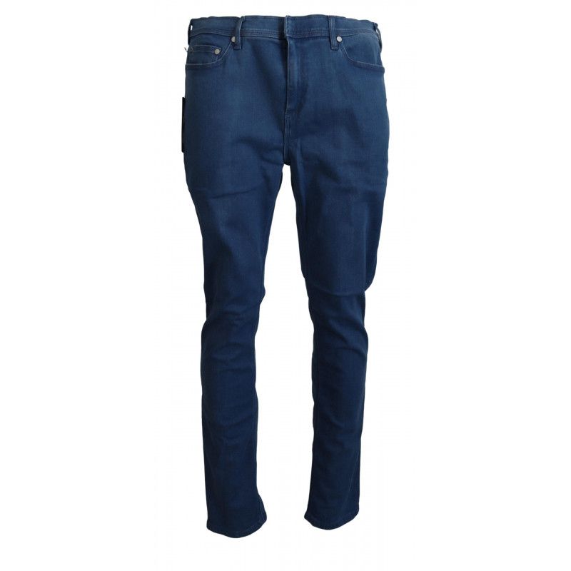 Jeans casual in denim da uomo elasticizzati in cotone blu - IT50 - L