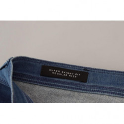 Jeans casual in denim da uomo elasticizzati in cotone blu - IT50 - L