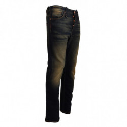 Jeans da uomo slim fit in denim di cotone lavato blu - IT54 - XL