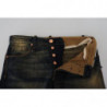 Jeans da uomo slim fit in denim di cotone lavato blu - IT54 - XL