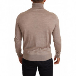 Maglione pullover dolcevita in cashmere beige - IT46 - S