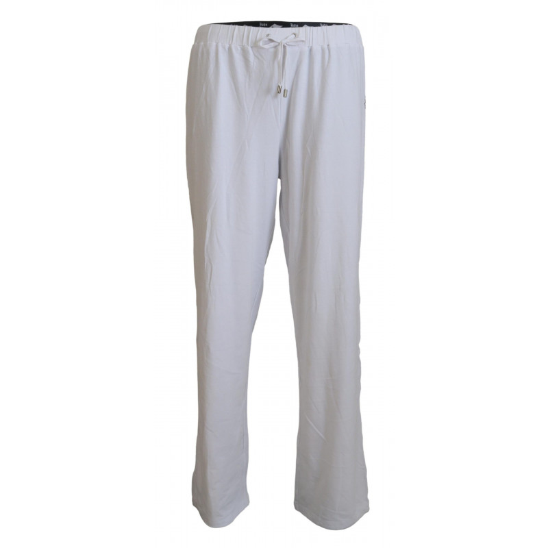 Pantaloni larghi da uomo con logo in cotone bianco - IT52 - L