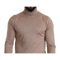 Maglione pullover dolcevita in cashmere beige - IT46 - S