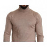 Maglione pullover dolcevita in cashmere beige - IT46 - S