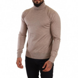 Maglione pullover dolcevita in cashmere beige - IT46 - S
