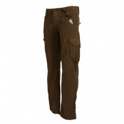 Pantaloni cargo in velluto a coste di cotone marrone - IT46 - S