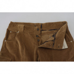 Pantaloni cargo in velluto a coste di cotone marrone - IT46 - S