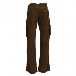 Pantaloni cargo in velluto a coste di cotone marrone - IT46 - S