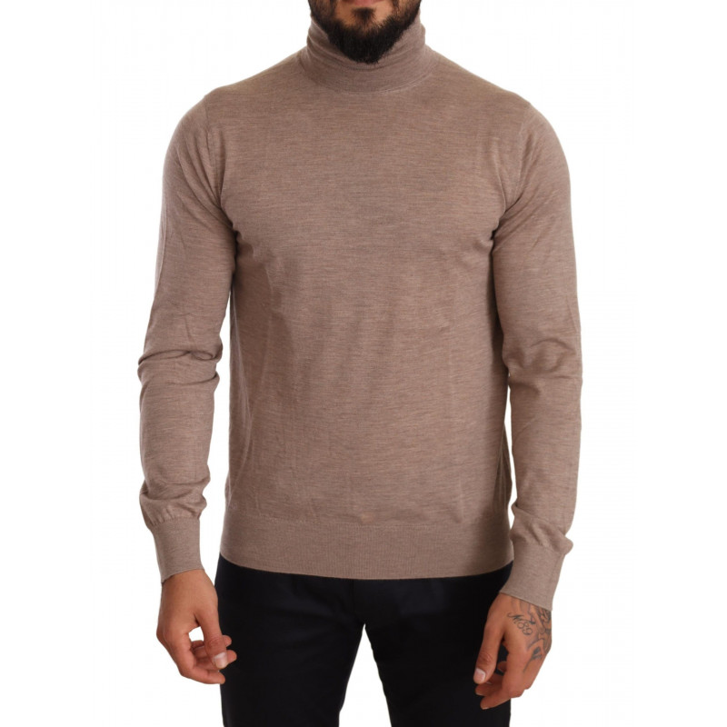 Maglione pullover dolcevita in cashmere marrone - IT50 - L