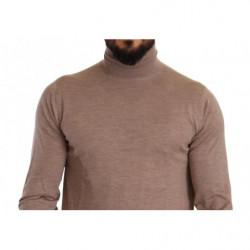 Maglione pullover dolcevita in cashmere marrone - IT50 - L