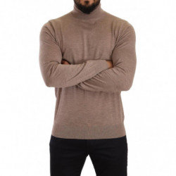 Maglione pullover dolcevita in cashmere marrone - IT50 - L