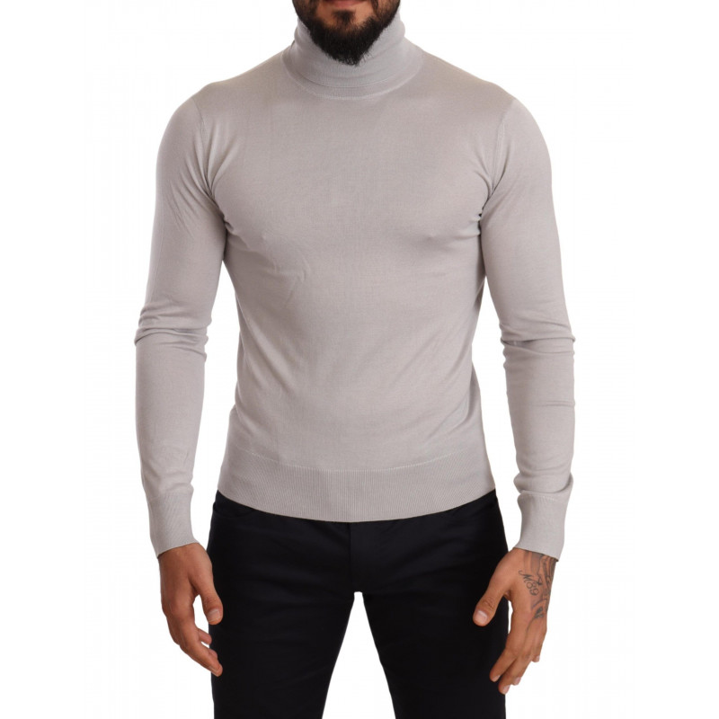 Maglione pullover dolcevita in cashmere grigio - IT50 - L