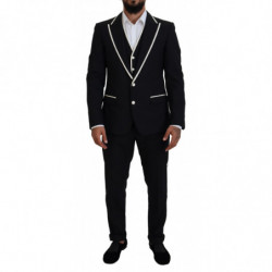 Abito slim fit in lana nera...