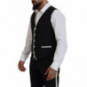 Abito slim fit in lana nera e seta bianca - IT54 - XL