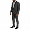 Abito slim fit MARTINI in seta bianco nero - IT44 - XS