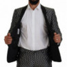 Abito slim fit MARTINI in seta bianco nero - IT44 - XS