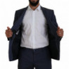 Abito slim fit 3 pezzi MARTINI in lana blu - IT54 - XL