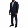 Abito slim fit 3 pezzi MARTINI in lana blu - IT54 - XL