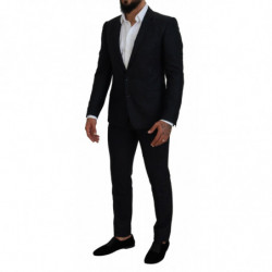Abito Slim Fit MARTINI Seta Lana Blu Fantasia - IT46 - S