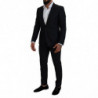 Abito Slim Fit MARTINI Seta Lana Blu Fantasia - IT46 - S
