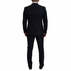 Abito Slim Fit MARTINI Seta Lana Blu Fantasia - IT46 - S