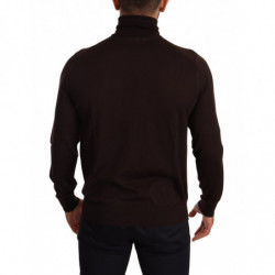 Maglione pullover dolcevita in cashmere marrone - IT46 - S
