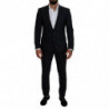 Abito Slim Fit MARTINI Seta Lana Blu Fantasia - IT48 - M