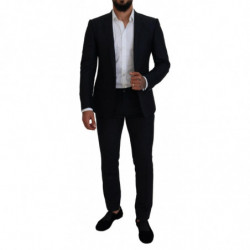 Abito Slim Fit MARTINI Seta Lana Blu Fantasia - IT48 - M