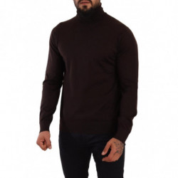 Maglione pullover dolcevita in cashmere marrone - IT46 - S