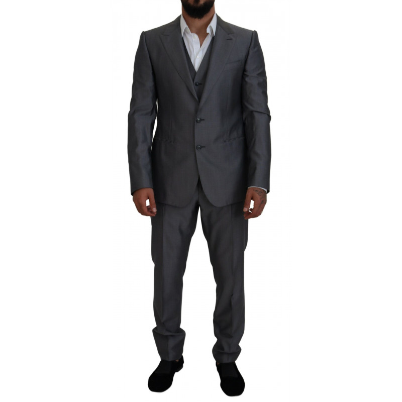 Abito grigio SICILIA slim fit 3 pezzi - IT52 - L