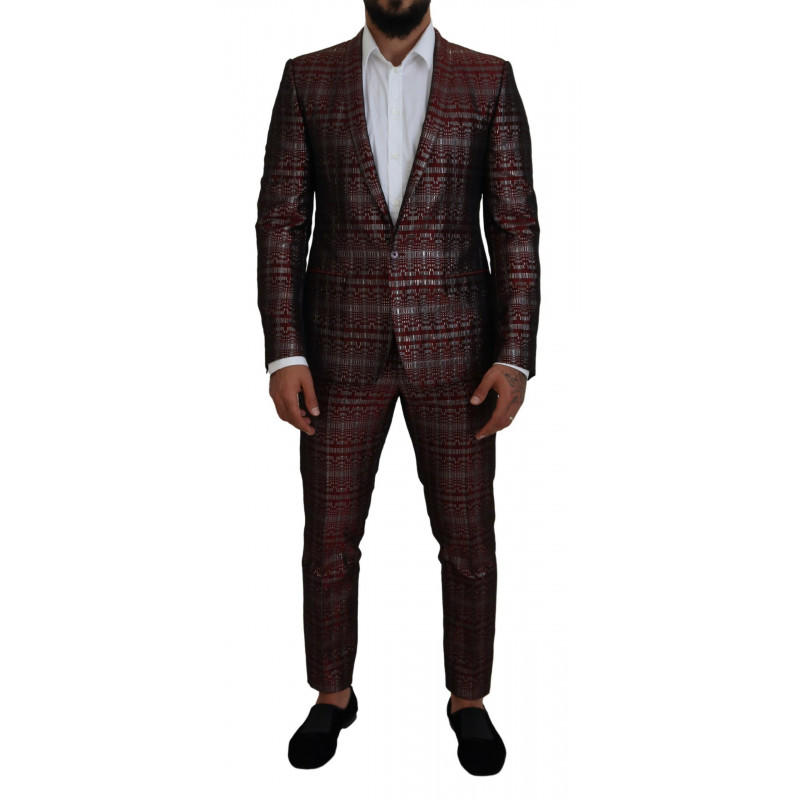 Abito slim fit bordeaux argento ORO - IT50 - L