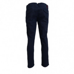 Pantaloni eleganti casual da uomo dal taglio dritto cotone blu - W38