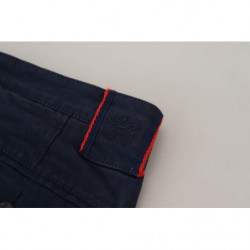 Pantaloni eleganti casual da uomo dal taglio dritto cotone blu - W38