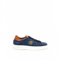 Sneakers in Pelle Blu con...