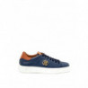 Sneakers in Pelle Blu con Logo Oro - EU45/US12