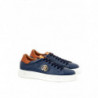 Sneakers in Pelle Blu con Logo Oro - EU45/US12