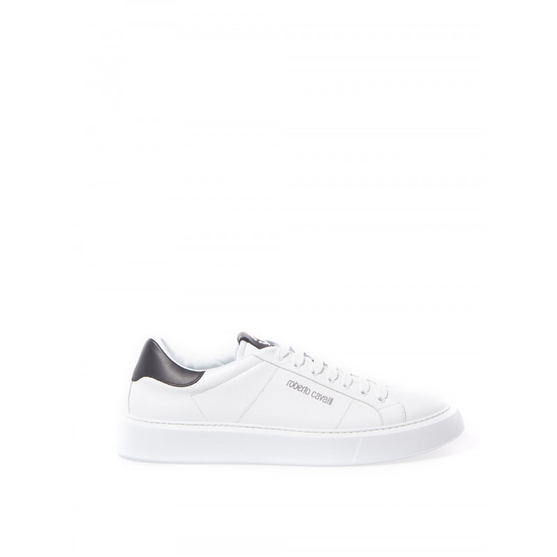 Sneakers in Pelle Bianca con Logo Argento - EU42.5/US8.5