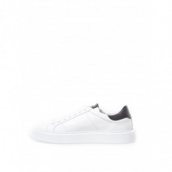 Sneakers in Pelle Bianca con Logo Argento - EU42.5/US8.5