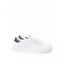 Sneakers in Pelle Bianca con Logo Argento - EU42.5/US8.5