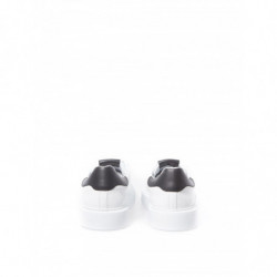 Sneakers in Pelle Bianca con Logo Argento - EU42.5/US8.5