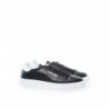 Sneakers in Pelle Nera con Logo Argento - EU44/US11