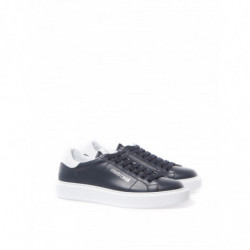 Sneakers in Pelle Blu con Logo Argento - EU45/US12
